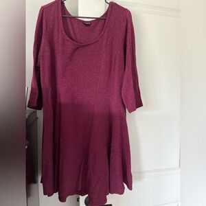 Burgundy Long Sleeve Dress